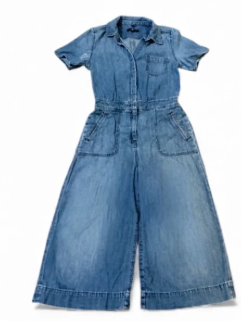 Authentic 7 For All Mankind designer denim jeans jumpsuit sz S